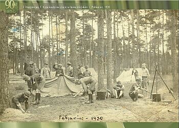 Druyna im. Tadeusza Kociuszki na zlocie w Lasku Miejskim. Pabianice 1930r.